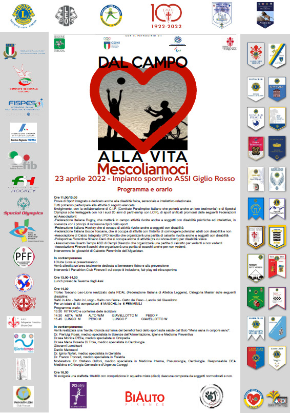 ManifestoLions 23/4/2022: accordo di Collaborazione Fondazione Andi Onlus, Lilt, Andi Firenze E Lions